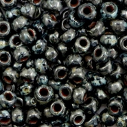 Perles de rocailles Miyuki 6/0 Opaque picasso black 6-4511