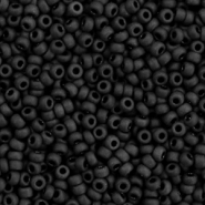 Perles de rocailles Miyuki 11/0 Opaque matte black 11-401f