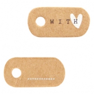 Cartes à bijoux " with ♥" marron