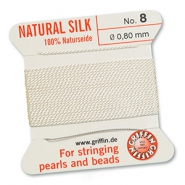 Griffin bead cord natural silk Ø0.8mm Blanc