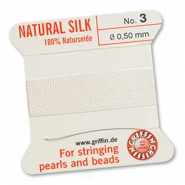 Griffin bead cord natural silk Ø0.5mm Blanc