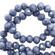 Perles à facettes 6x4 mm disque Light denim blue-pearl shine coating