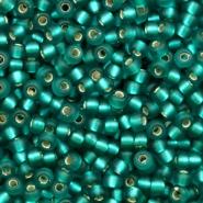 Perles de rocailles Miyuki 8/0 Silverlined matte teal green 8-2425F