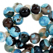 Pierres naturelles Agate 8mm Bleu océan foncé