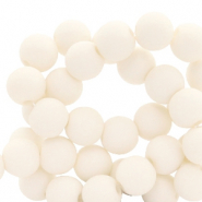 Perles acryliques 6mm mat Blanc poudre