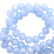 Perles à facettes 6x4 mm disque Bleu clair-pearl shine coating