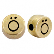 Perles lettres en m&eacute;tal DQ &Ouml; Bronze antique (sans nickel)