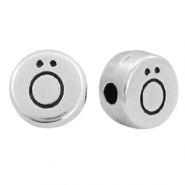 Perles lettres en m&eacute;tal DQ &Ouml; Argent&eacute; antique (sans nickel)