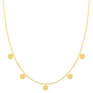 Colliers en acier inox médaillons ronds Doré