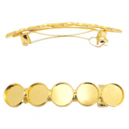 Sertis en métal pince à cheveux pour 5 cabochons 12mm Doré