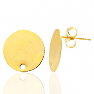 Apprêts en métal TQ boucles d'oreilles puces 15mm avec anneau Doré