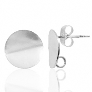 Apprêts en métal TQ boucles d'oreilles puces 12mm avec anneau Argenté antique