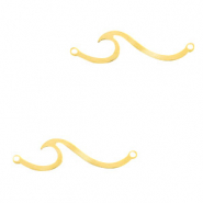 Breloques en acier inox connecteur vague Doré