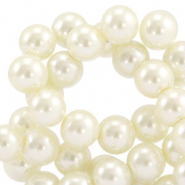 Perles en verre cir&eacute;es 6mm Top Quality Blanc cass&eacute;