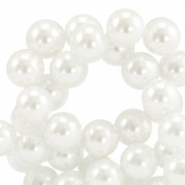 Perles en verre cir&eacute;es 6mm Top Quality Blanc