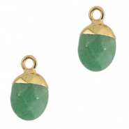 Pierres naturelles pendentifs Amazonite Vert clair-doré