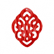 Pendentifs en r&eacute;sine losange baroque Rouge piment