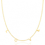 Colliers en acier inox "love" Doré