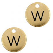 Breloques en m&eacute;tal DQ lettre W Bronze antique (sans nickel)