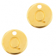 Breloques en métal DQ lettre Q Doré (sans nickel)