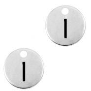 Breloques en métal DQ lettre I Argenté antique (sans nickel)