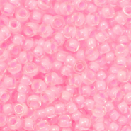 Perles de rocailles Miyuki 8/0 Pink lined crystal 8-207