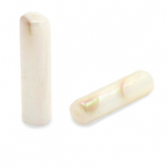 Perles coquillage tube Beige cr&egrave;me-rev&ecirc;tement AB