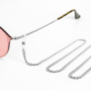 Cordons &agrave; lunettes de soleil en acier inox Argent&eacute;