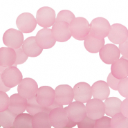 Perles en verre 6 mm mat Rose vintage