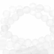 Perles en verre 6 mm mat Blanc