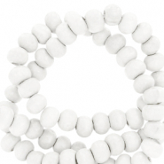 Perles en bois rond 6mm Blanc