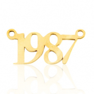Breloques en acier Inox connecteur année 1987 Doré