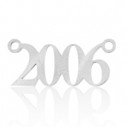 Breloques en acier Inox connecteur année 2006 Argenté