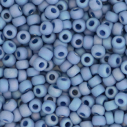 Perles de rocailles Miyuki 8/0 Opaque glazed frosted rainbow soft blue 8-4704