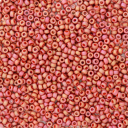 Perles de rocailles Miyuki 15/0 Opaque glazed frosted rainbow cardinal red 15-4695