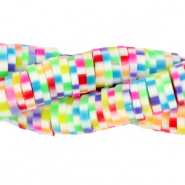 Perles Katsuki 6mm Blanc arc-en-ciel mélange