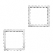 Breloques en acier inox connecteur carré Argenté