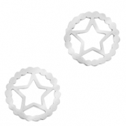 Breloques en acier inox connecteur étoile Argenté