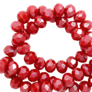 Perles &agrave; facettes 4x3mm disque Heishi Rouge samba-pearl shine coating