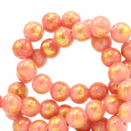 Pierres naturelles Calcite 6mm Rose corail-dor&eacute;