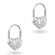 Boucles d'oreilles en Zirconium coeur Argenté