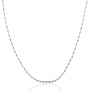 Colliers en acier Inox chaîne maille Argenté