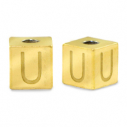 Perles en acier Inox lettre U Doré