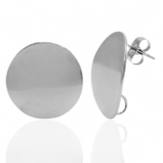 Boucles d'oreilles en acier Inox/puces d’oreilles 20mm avec anneau Argenté