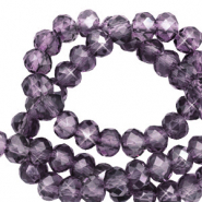 Perles à facettes 4x3mm disque Heishi Violet améthyste-pearl shine coating