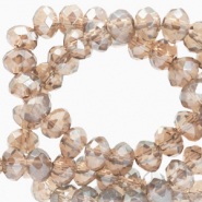 Perles à facettes 6x4mm disque Heishi Beige champagne-pearl shine coating