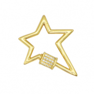 Fermoir Zirconium &eacute;clair Dor&eacute;