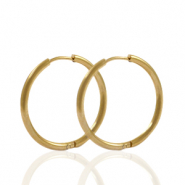 Boucles d'oreilles en acier Inox créoles 24mm Doré