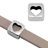 Perles en métal DQ argent antique Poussoirs en métal DQ argent antique