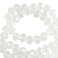 Perles &agrave; facettes 8x6mm disque Heishi Crystal-pearl shine coating